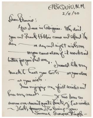 Lot #450 Georgia O'Keeffe Autograph Letter Signed - Image 1