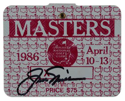 Lot #839 Jack Nicklaus Signed 1986 Masters Tournament Badge - Image 1