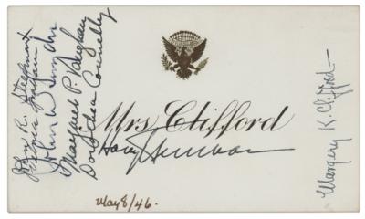Lot #29 Harry and Bess Truman Signed White House Place Card - Image 1