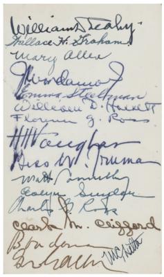 Lot #29 Harry and Bess Truman Signed White House Place Card - Image 2