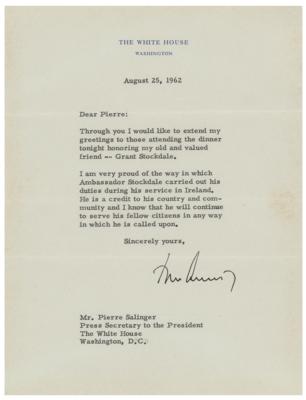 Lot #44 John F. Kennedy Typed Letter Signed