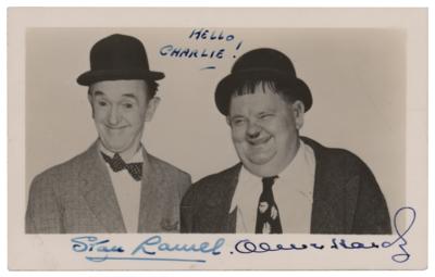 Lot #693 Laurel and Hardy Signed Photograph