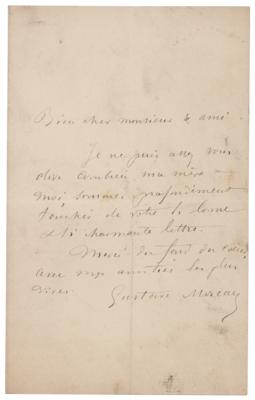 Lot #446 Gustave Moreau Autograph Letter Signed - Image 1