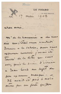 Lot #438 Jean-Louis Forain Autograph Letter Signed - Image 1