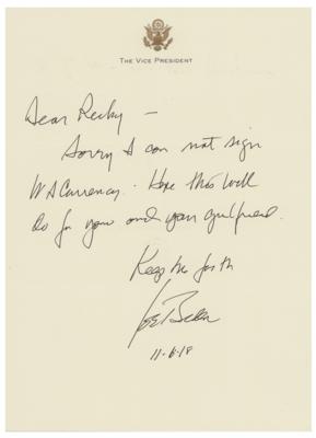 Lot #64 Joe Biden Autograph Letter Signed