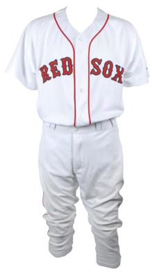 Lot #850 Johnny Pesky's 2005 Boston Red Sox Home Uniform - Image 1