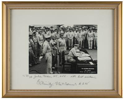Lot #307 Chester Nimitz Twice-Signed Photograph
