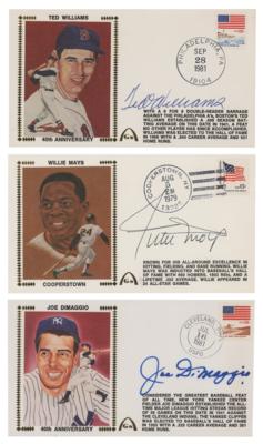 Lot #802 Joe DiMaggio, Ted Williams, and Willie Mays