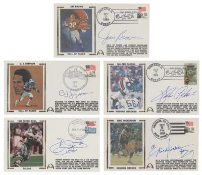 Lot #810 Football Running Backs (5) Signed Covers - Image 1