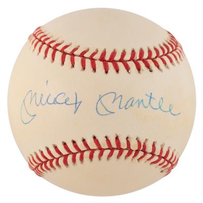 Lot #829 Mickey Mantle Signed Baseball - Image 1