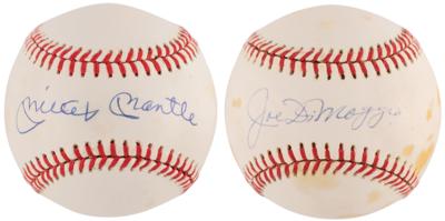 Lot #830 Mickey Mantle and Joe DiMaggio Signed