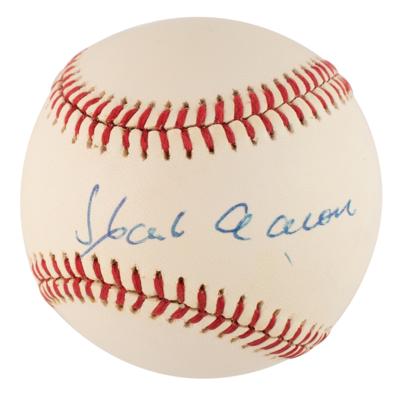 Lot #769 Hank Aaron Signed Baseball