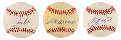 Lot #791 Boston Red Sox Hall of Famers: Williams, Yastrzemski, and Rice (3) Signed Baseballs - Image 1