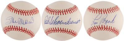 Lot #865 St. Louis Cardinals Hall of Famers: Musial, Brock, and Schoendienst Signed Baseballs - Image 1