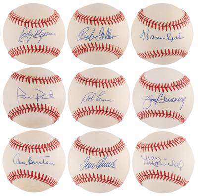 Lot #777 Baseball Hall of Fame Pitchers (9) Signed Baseballs