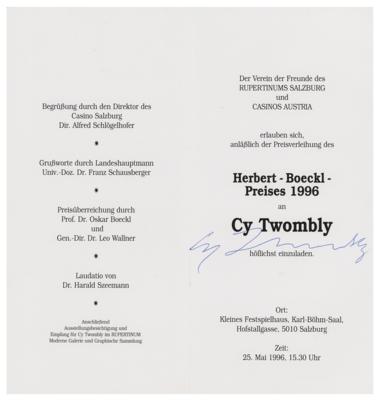 Lot #455 Cy Twombly Signed Brochure - Image 1