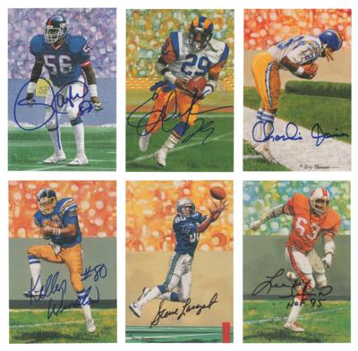 Lot #809 Football Hall of Fame Lot of (19) Signed Goal Line Art Cards - Image 1
