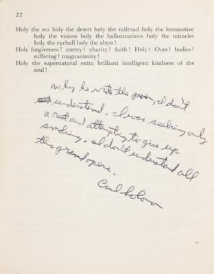 Lot #494 Allen Ginsberg Signed First Edition of Howl (Annotated and Signed by Carl Solomon) - Image 11