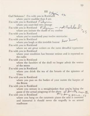 Lot #494 Allen Ginsberg Signed First Edition of Howl (Annotated and Signed by Carl Solomon) - Image 9