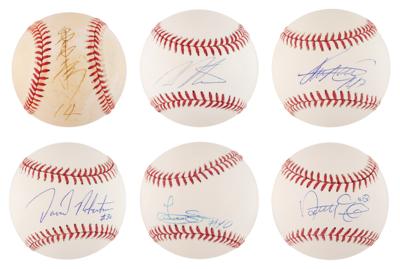 Lot #843 NY Yankees: Pitchers (6) Signed Baseballs - Image 1