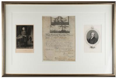 Lot #8 James Monroe and John Quincy Adams Document Signed as President and Secretary of State