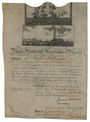 Lot #8 James Monroe and John Quincy Adams Document Signed as President and Secretary of State - Image 2