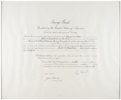 Lot #69 George Bush Document Signed as President - Image 2
