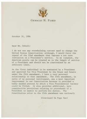 Lot #91 Gerald Ford Typed Letter Signed and Signed Photograph - Image 2