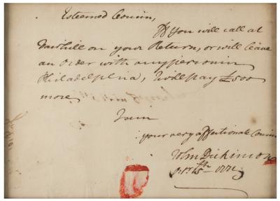 Lot #237 John Dickinson Autograph Letter Signed - Image 2