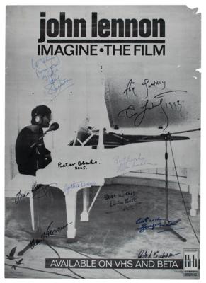 Lot #653 Beatles Associates (10) Signed 'Imagine' Poster