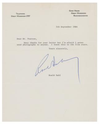 Lot #542 Roald Dahl Typed Letter Signed