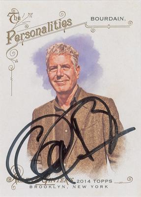 Lot #706 Anthony Bourdain Signed Trading Card