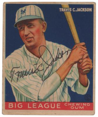 Lot #815 Travis Jackson Signed 1933 Goudey #102 Baseball Card - Image 1