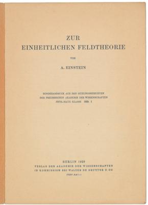 Lot #240 Albert Einstein 'On the Unified Field Theory' Booklet - Image 2