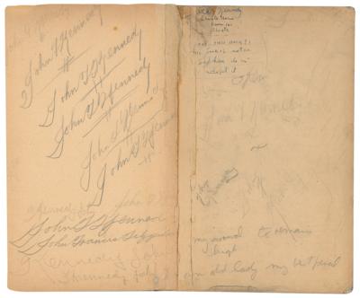 Lot #38 John F. Kennedy's 1931 French Textbook Used as a 14-Year-Old at Choate, with 77 Partial and Full Signatures by JFK, also Signed by Brother Joe - Image 11