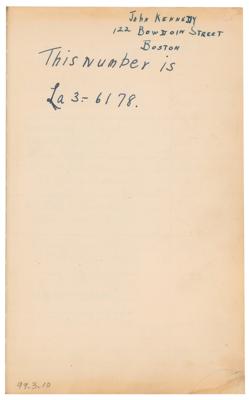 Lot #40 John F. Kennedy's 1947–1952 Congressional Address + Telephone Book Including Initialed Invoice - Image 2