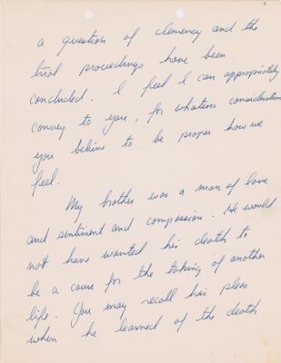 Lot #174 Ted Kennedy's Poignant 5-Page Autograph Letter Signed to Attorney Evelle Younger on RFK and Death Penalty for Sirhan Sirhan - Image 3