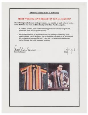 Lot #675 Elvis Presley Worn Shirt Fabric from Fun in Acapulco - Image 3