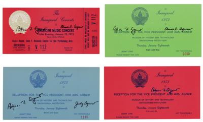 Lot #212 Spiro Agnew (4) Signed Inauguration Event Tickets