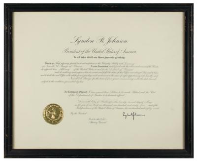 Lot #113 Lyndon B. Johnson Document Signed as