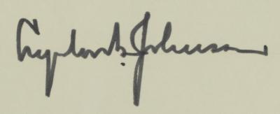 Lot #113 Lyndon B. Johnson Document Signed as President - Image 2