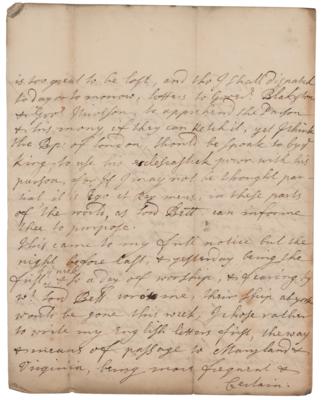 Lot #178 William Penn Autograph Letter Signed and Document Signed on Captain Kidd's Treasure - Image 3