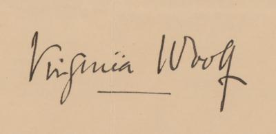 Lot #524 Virginia Woolf Typed Letter Signed - Image 2