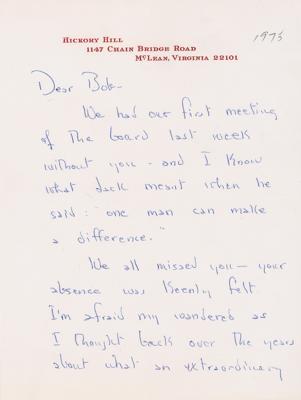 Lot #250 Ethel Kennedy Autograph Letter Signed