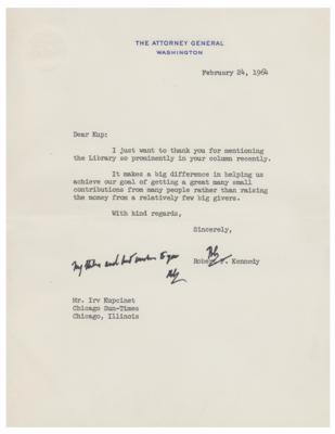 Lot #252 Robert F. Kennedy Typed Letter Signed