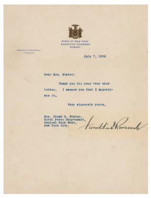Lot #142 Franklin D. Roosevelt Typed Letter Signed - Image 1