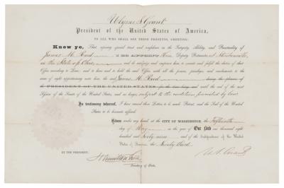 Lot #23 U. S. Grant Document Signed as President - Image 1