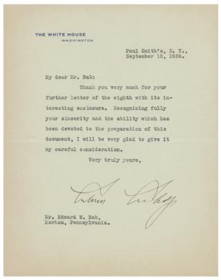 Lot #80 Calvin Coolidge Typed Letter Signed as President - Image 1