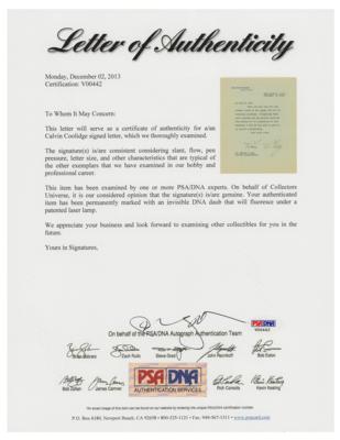 Lot #80 Calvin Coolidge Typed Letter Signed as President - Image 2