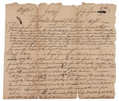 Lot #224 William Bradford (2) Documents Signed - Image 1